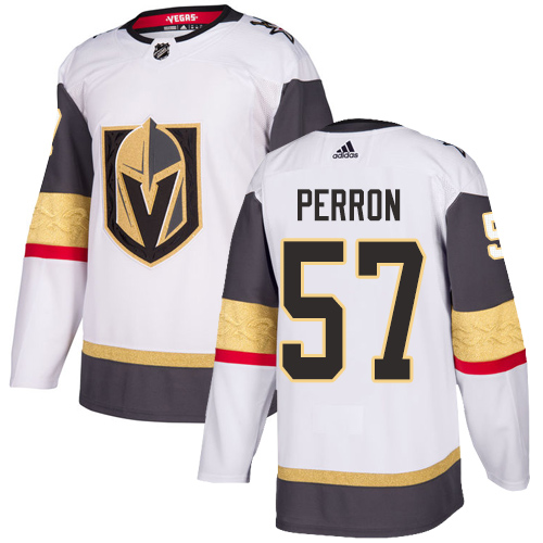 Adidas Golden Knights #57 David Perron White Road Authentic Stitched NHL Jersey